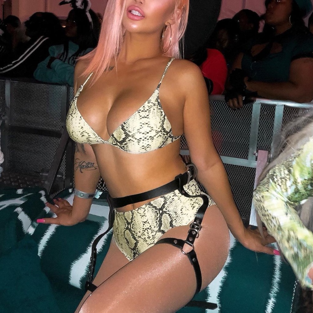 Lime Green Snake Skin Bikini